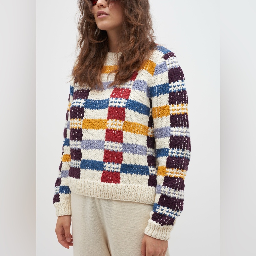 The Elder Statesman Vibrant Plaid Women’s Crew XS/S